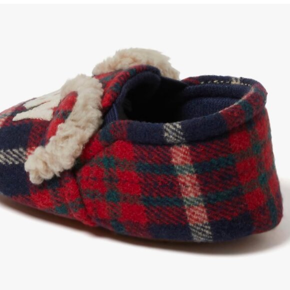 Dearfoams Infant Baby Bear Memory Foam Slippers 9-12 Months Plaid New - Picture 3 of 6